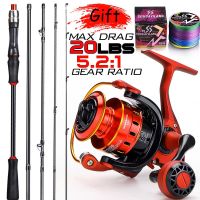 ETXSougayilang Fishing Rod Reel 1.8/2.1m Carbon Fiber Spinning Rod and Spinning Reel Max Drag 8kg All for Bass Pike Trout Fishing