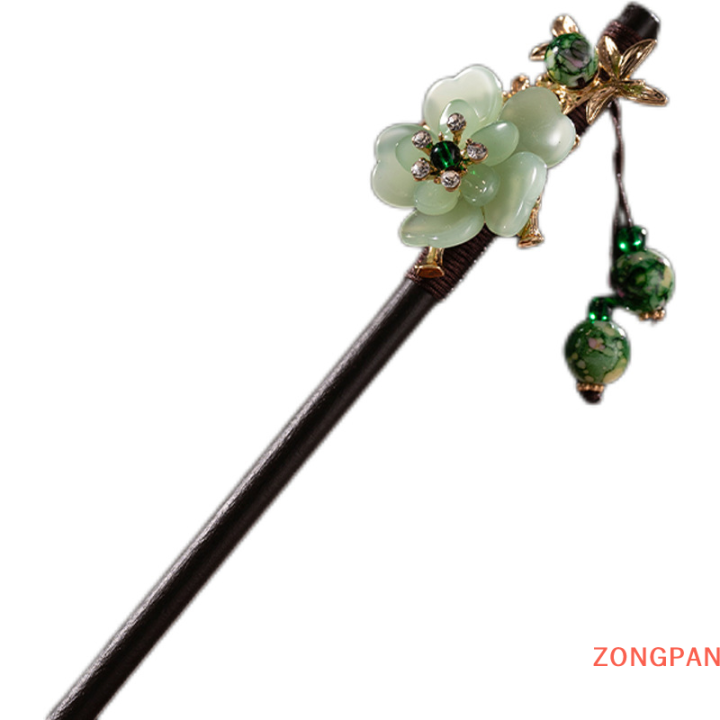 zongpan-ปิ่นปักผมพู่ไม้มะเกลือปิ่นปักผมสไตล์โบราณเครื่องประดับผมแพนดอกไม้เครื่องประดับผมเครื่องประดับผม