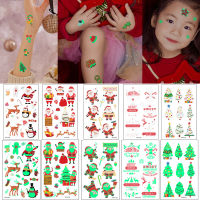 Glow Christmas Sticker 120*76Mm Santa Claus Child Skin Free Waterproof Tattoo Sticker Christmas Party Kid Toy Decoration