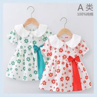 CODCornelia Henrietta Girls dress summer short-sleeved cotton thin baby Western style lapel skirt 2022 new childrens clothing