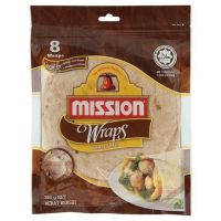 Mission Wraps Wholegrain 8 wraps แรพส์ โฮลเกรน ขนาด 360 กรัม