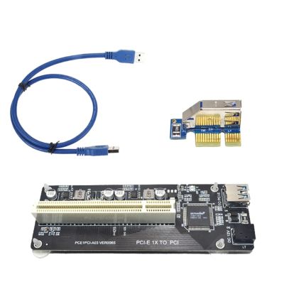 ชิป ASM1083การ์ดอะแดปเตอร์ PCI แบบพกพาเพื่อติดตั้งได้ง่ายอะแดปเตอร์ PCI และใช้การ์ด LED สีฟ้า FJK3825อะแดปเตอร์