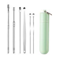 6PCS Ear Cleaner Tool Kit Ear Spoon Reusable Earpick Sticks Earwax Remover Curette Cleaning Ear Earwax Portable Pickers Earpick