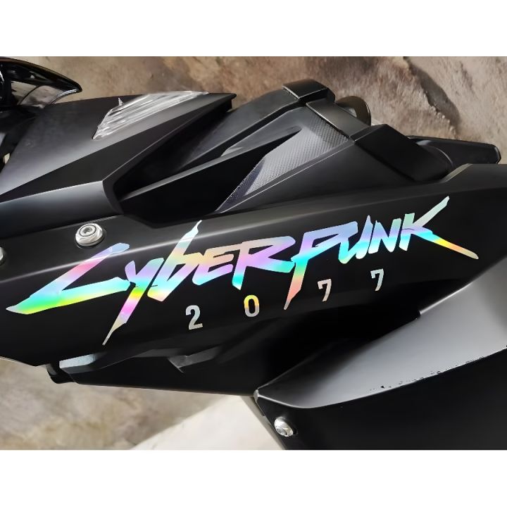 สติ๊กเกอร์2077-cyberpunk-สติ๊กเกอร์ตกแต่งโลโก้ไซเบอร์พังค์สติกเกอร์ตกแต่งรถยนต์รถจักรยานยนต์สำหรับฮอนด้ายามาฮ่า