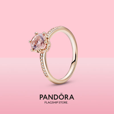 2023 Original Pandora_Pink Sparkling Crown Solitaire Ring