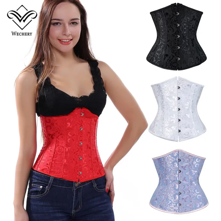 Wechery Waist Cinchers Underbust Girdle Steampunk Bustier Gothic Corset