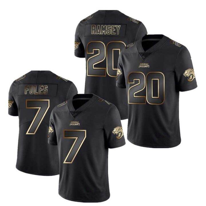 NFL Jacksonville Jaguars 7 Nick Foles 20 Ramsey Black Gold Football
