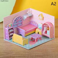 บ้านตุ๊กตา3D ห้องเด็กผู้หญิงร้านของเล่นทำมือบ้านตุ๊กตาไม้ Diy ขนาดเล็กพร้อมเฟอร์นิเจอร์ไฟบ้านตุ๊กตาขนาดเล็ก