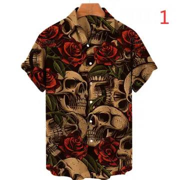 Shop Skull Floral Print Shirt With Great Discounts And Prices Online - Jul  2023 | Lazada Philippines