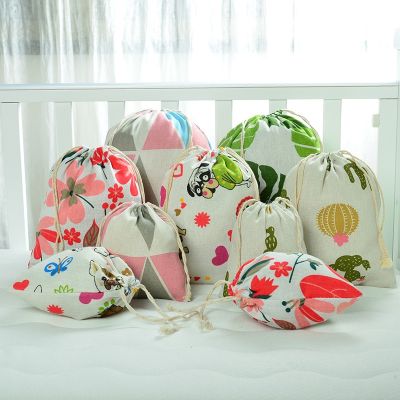 Reusable Drawstring Pouch Linen Cloth Pocket Gift Packaging Storage Bag