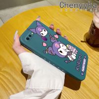 เคส Chenyyyka สำหรับ OPPO F9 Pro Realme A7x 2 Pro U1 Realme การ์ตูนน่ารัก Kuromi สแควร์ต้นฉบับเคสโทรศัพท์ลายขอบซิลิโคนนิ่มคลุมทั้งหมดดีไซน์ใหม่แฟชั่นเคสกันกระแทกป้องกันเลนส์กล้อง