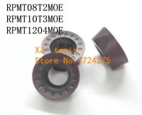 จัดส่งฟรี ใบมีดคาร์ไบด์ 10 ชิ้น RPMT08T2MOE / RPMT10T3MOE / RPMT1204MOE เม็ดมีดกัด CNC เหมาะสําหรับสแตนเลส