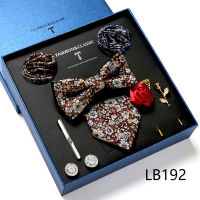7.5cm Wide Business Office Mens Wedding Pink Silk Jacquard Men Tie Handkerchief Cufflinks Gift Box Packaging