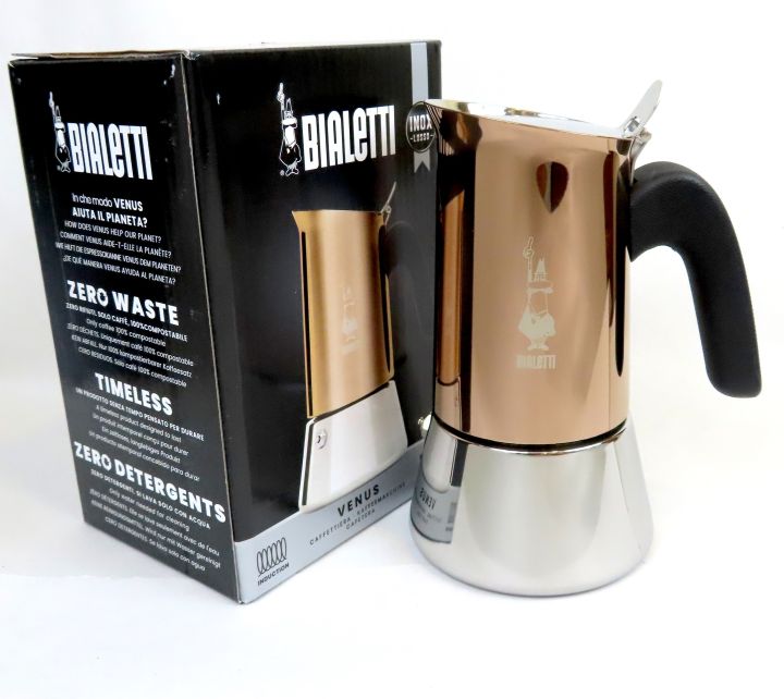 Bialetti Venus Induction Stovetop Espresso Maker 6 Cups Copper