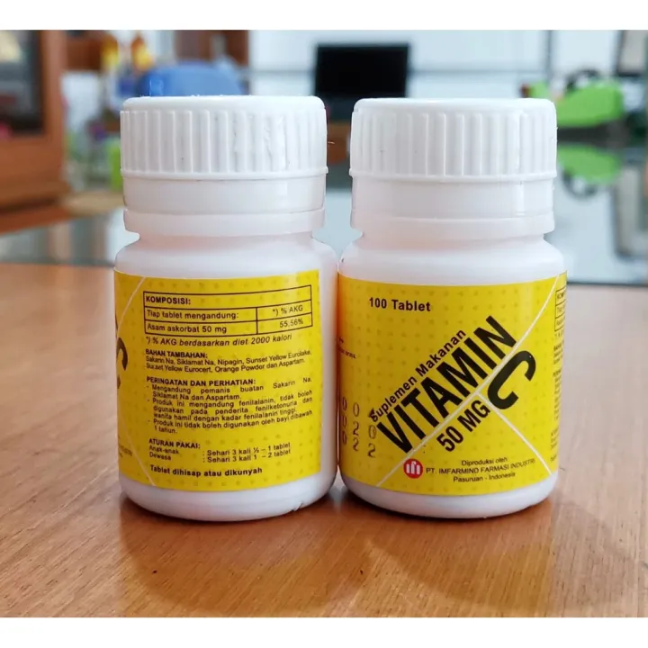 Vitamin C 50 mg Rasa Jeruk Pot 100 Tablet Lazada Indonesia