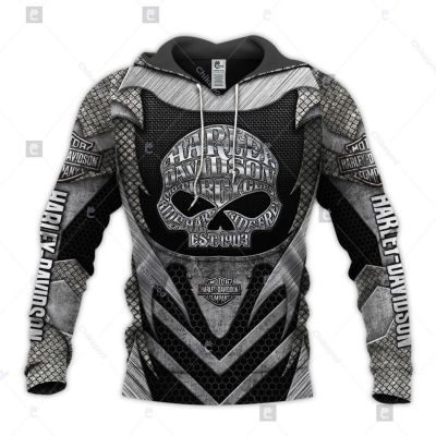 Harley-Davidson 3D Printed Hoodie Zip-Up Jacket A46