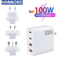 Fadads Hannord 100W 4พอร์ตที่ชาร์จ USB GaN ประเภท-C QC 3.0 20V 5A เครื่องชาร์จอย่างรวดเร็วสำหรับ X