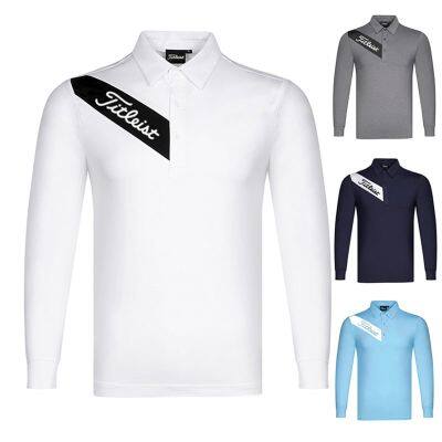 Golf clothing mens long-sleeved T-shirt outdoor sports quick-drying breathable polo shirt casual loose jersey G4 XXIO PING1 FootJoy ANEW Odyssey Titleist SOUTHCAPE✚♤✕