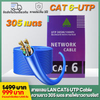 สายเคเบิลเครือข่าย MS Cat 6 สายเคเบิลวิศวกรรม CAT6 [0.57mm] เครือข่าย Gigabit UTP ที่ไม่มีการป้องกันทองแดงบริสุทธิ์คู่บิด 305 เมตร / กล่อง CLC-6305B