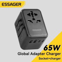 Essager Universal Travel Charger 65W Fast Charger Travel Adapter Wall Charge สำหรับ US EU UK AUS ปลั๊กชาร์จอเนกประสงค์