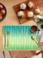 Gradient Streamline เรขาคณิตฤดูใบไม้ผลิบทคัดย่อ Placemat Tableware Mats ห้องครัวจาน Mat Pad 46Pcs ตารางตกแต่งบ้าน