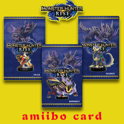 Ready Stock 3pcs Monster Hunter Rise 10PCS Stories 2 NFC Tag Amiibo Card for Nintendo Switch /Nintendo SwitchLite/Wii U/Switch OLED (Palamute  Palico