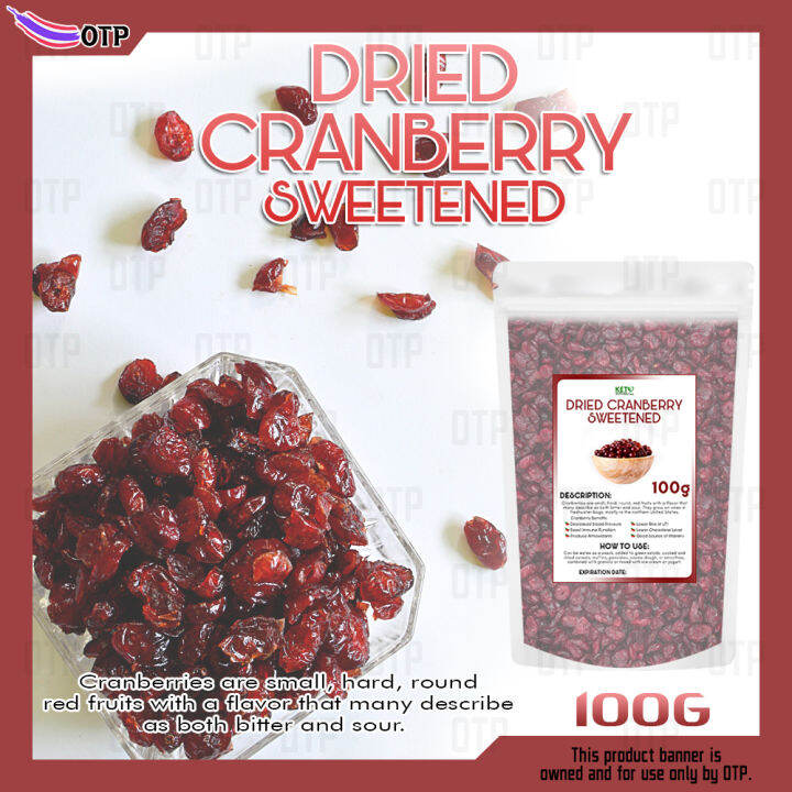 Dried Cranberries Sweetened 100g Dried Fruits, Healthy Snack Lazada PH