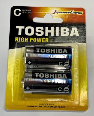 ถ่าน Toshiba Alkaline C แพค 2 ก้อน ของแท้ สามารถออกใบกำกับภาษีได้