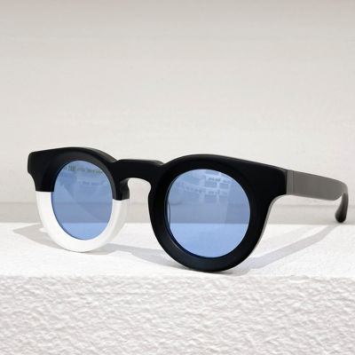 Thickened Acetate Sunglasses 242 Round Black White Original Quality Classical Men Fashion Eyeglasses Women Glasses with Case