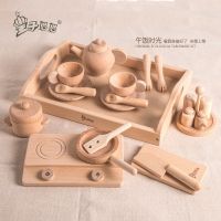 [COD] beech childrens simulation play house toy kitchen set boys and girls wooden box gift toys