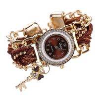 Duoya Women watch fashion rhinestone key band black