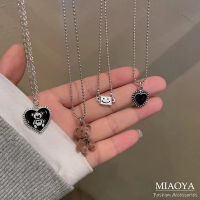 MIAOYA Fashion Jewelry Shop จี้รูปหมีน่ารักสำหรับสุภาพสตรี สร้อยคอโลหะสไตล์ฮิปฮอปสำหรับนักเรียน ของขวัญวันเกิดที่สวยงาม