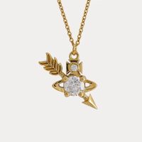 Westwood Vivian European and American Vivienne Westwood Empress Dowagers Arrow Piercing Necklace Niche Fashion Versatile Clavicle Chain-11