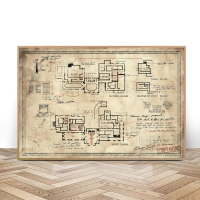 Spencer Mansion Plan พิมพ์-Raccoon City Police Department Map โปสเตอร์ผ้าใบ Wall Art-เหมาะสำหรับ Resident Evil Fans และ Home Decor-พิมพ์คุณภาพสูง (ไม่มีกรอบ)