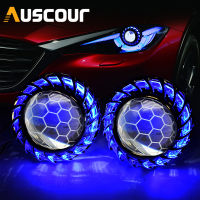 2.5inch Honeycomb Bixenon HID Projector Lens DRL Led Day Running Angel Eyes Shrouds H1 H4 H7 Car Assembly Kit Retrofit