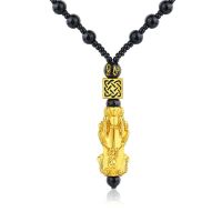 Obsidian Pixiu สร้อยคอจี้เลียนแบบสีทอง และ Treasure จีน Feng Shui Faith Amulet สร้อยคอสร้อยข้อมือ Gift