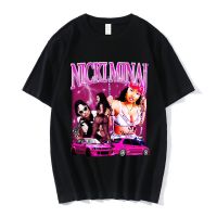 Nicki Minaj เสื้อยืดฮิปฮอปวินเทจ90S สำหรับผู้ชายและผู้หญิง,เสื้อยืดแขนสั้นโอเวอร์ไซส์ลำลองผ้าคอตตอนเสื้อผ้าแนวสตรีท