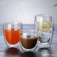 【CW】♠  80-450ML Wall Borosilicate Glass Mug Resistant Juice Cup Bar Drinkware Creativity