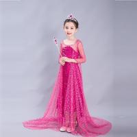 TOP☆Elsa Dress Girl Princess Dress Birthday Party Show Shiny Dress Halloween Dress up Costume