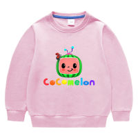 Cocomelon ฤดูใบไม้ผลิและฤดูใบไม้ร่วงเด็กวัยหัดเดินใหม่เสื้อยืดสำหรับวัยรุ่นเด็กสาวผ้าฝ้ายด้านบนคอกลมที่เดินทางมาพักผ่อนเสื้อผ้าเด็ก Hoody แขนยาว