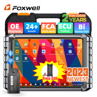 FOXWELL เครื่องสแกนรถยนต์ OBD 2เครื่องอ่านโค้ดระบบทั้งหมดวินิจฉัยรถสองทิศทาง OBD2 NT909รีเซ็ต24การเข้ารหัส ECU