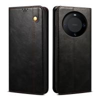 Hzsunsky เคสโทรศัพท์หนังสำหรับ Huawei Mate 60 Pro เคลือบแว็กซ์น้ำมันลายหนังเครซี่ฮอร์ส