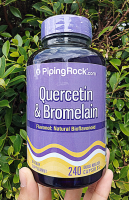 เควอซิทิน และโบรเมเลน Quercetin &amp; Bromelain 240 Capsules (PipingRock®) เควอซิติน บรอมีเลน โบรมีลีน Piping Rock