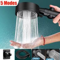 5 Modes Shower Head Adjustable High Pressure Water Saving Showerhead One-key Stop Water Massage Eco Bathroom Accessories
