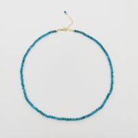 Faceted Apatite Necklace Blue Gemstones Natural Stones Beaded 14K GF Collier Femme Women BOHO Necklace Statement Jewelry