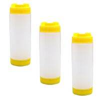 3pcs 16oz Self Sealing Refillable Tip Large Valve Home Kitchen Syrup Inverted Plastic Catering For Condiment Sauces Restaurants Ketchup Sour Cream Squeeze Bottle