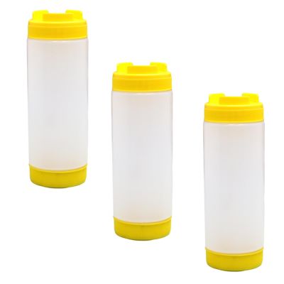 3pcs 16oz Self Sealing Refillable Tip Large Valve Home Kitchen Syrup Inverted Plastic Catering For Condiment Sauces Restaurants Ketchup Sour Cream Squeeze Bottle