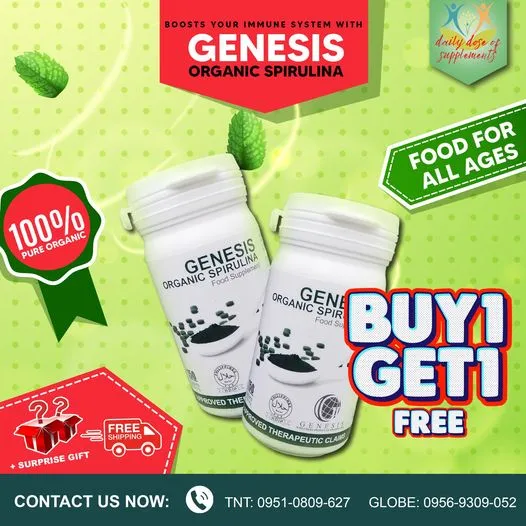Buy1 Take 1 Genesis Spirulina with Probiotics, Antioxidants FDA Approved Diabetes, Liver