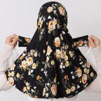 【YF】 Casual Look Instant Jersey Hijab Undercap For Woman Muslim Women Full Cover Snap Fastener Head Wraps Scarf Turban