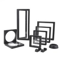 Black 3D Free Stand Suspension Floating Case Frame Membrane Display For Jewelry Storage Ring Earrings Necklace Accessories Box